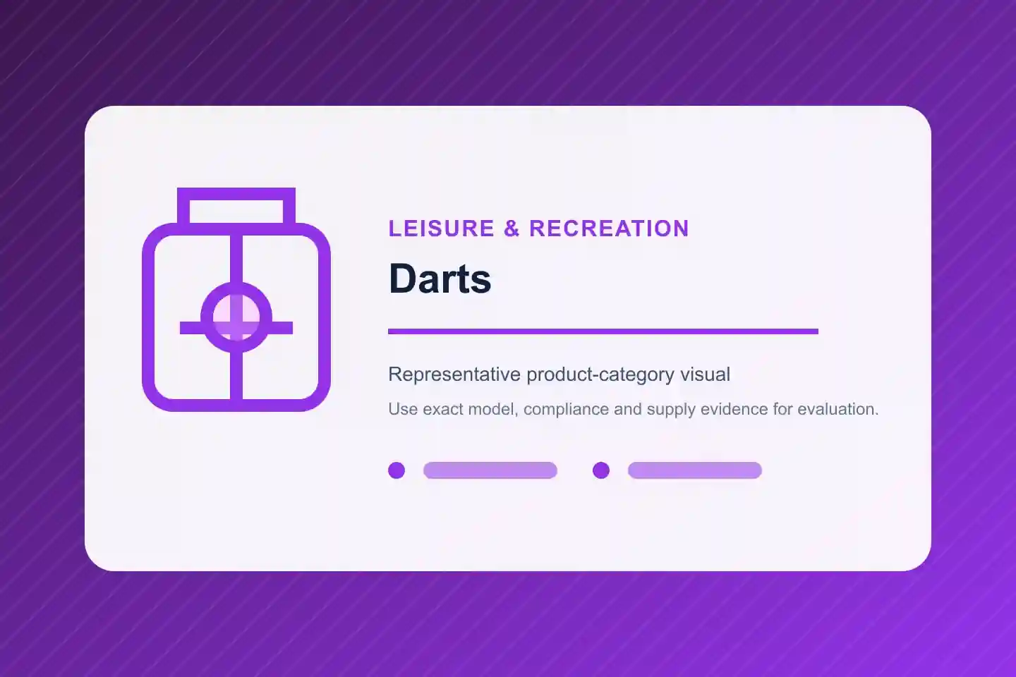 Beispielhafte Produktkategorie: Darts