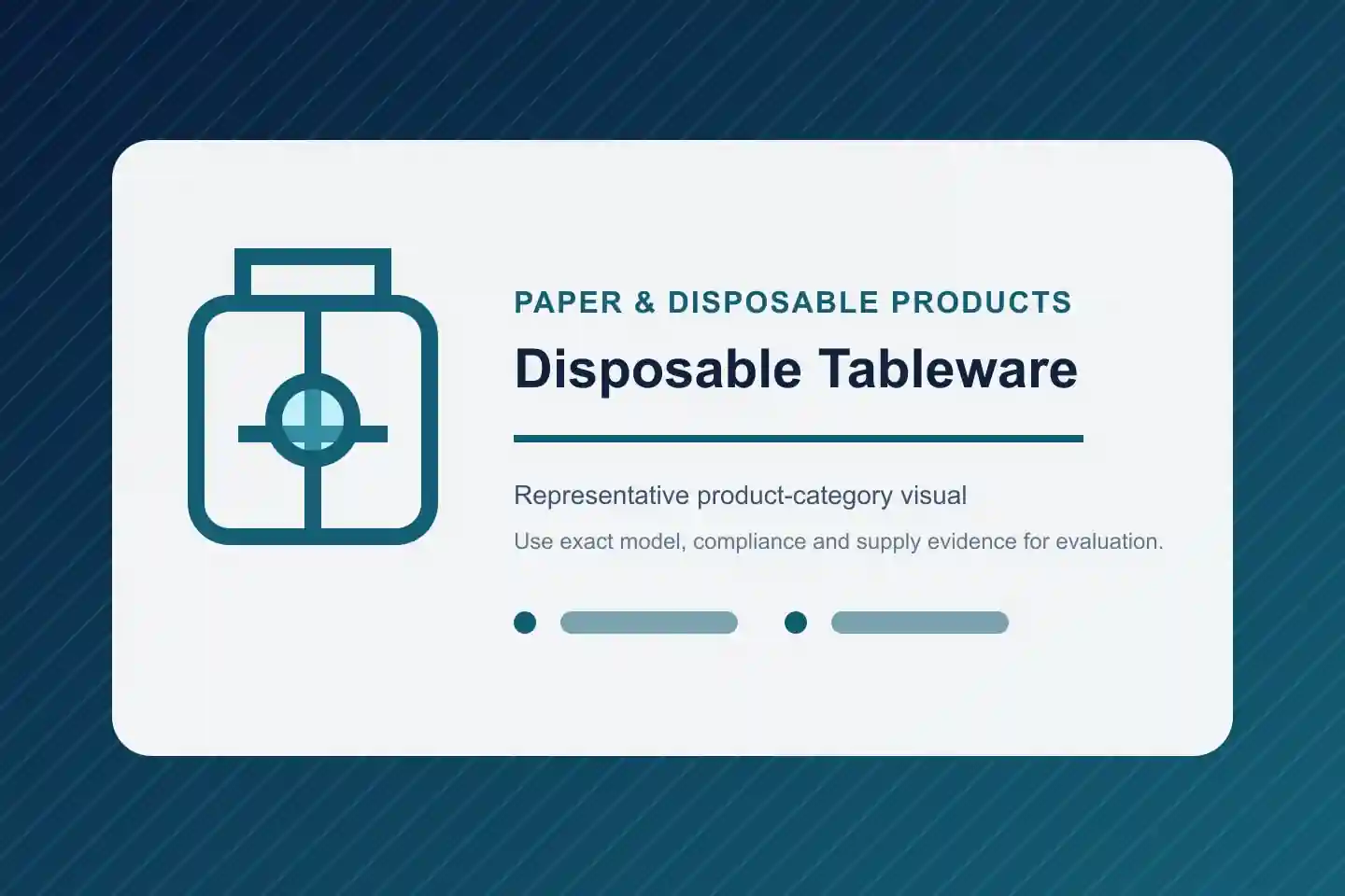 Illustrative Disposable Tableware product category