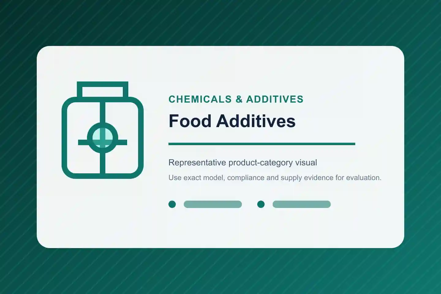 Catégorie de produits illustrative : Additifs alimentaires