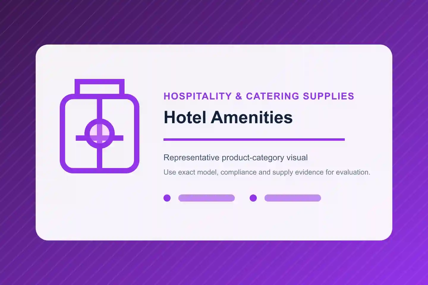 Illustrative Hotel Amenities product category