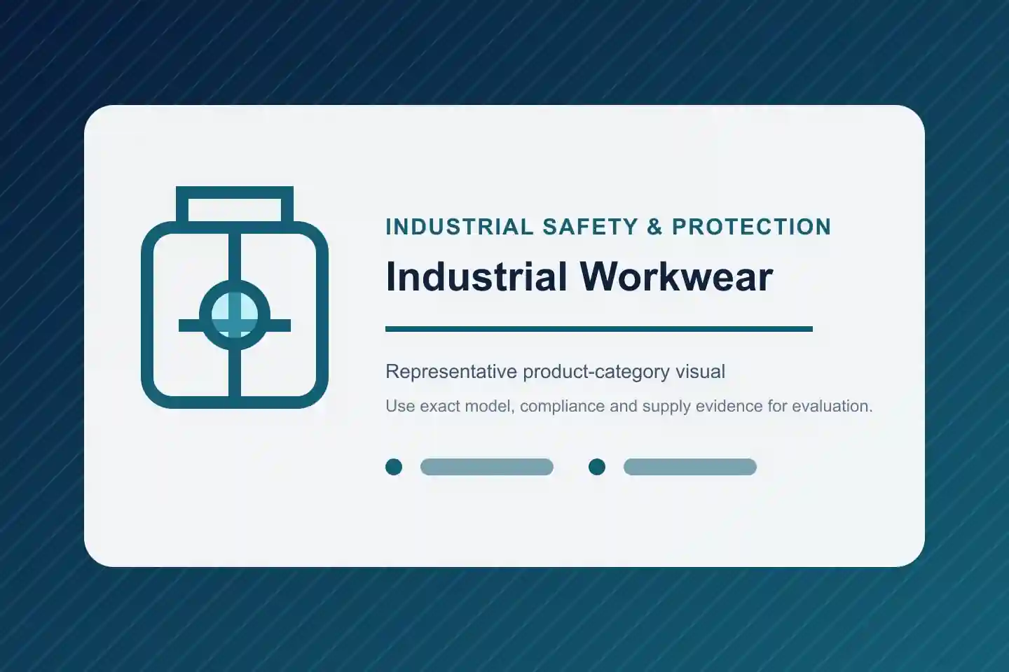 Categoria de produto ilustrativa Vestuário de trabalho industrial