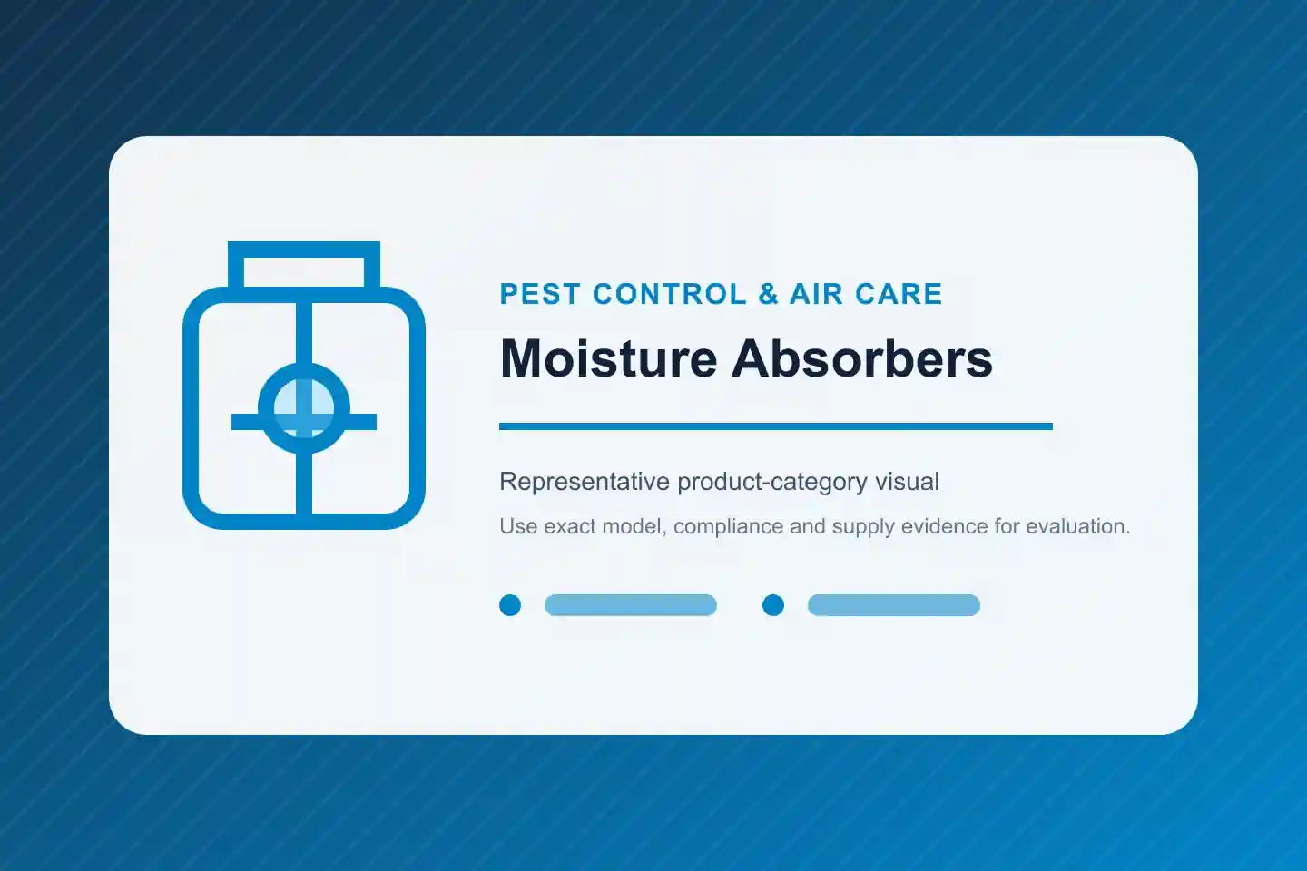 Categoría de producto ilustrativa de Absorbedores de humedad